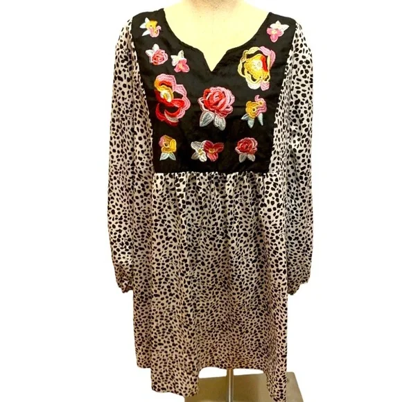shein flower embroidered dress Shein Floral Embroidered Black Dress